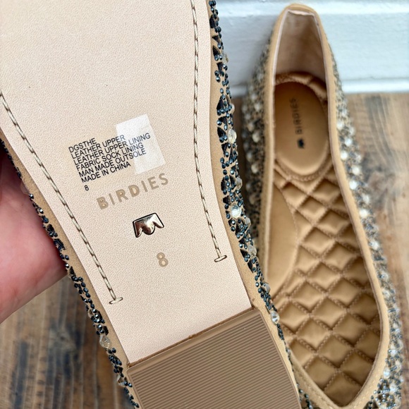 BIRDIES Goldfinch Pointed Toe Flat in Quartz Crystal Suede, SZ 8 BRAND NEW! - Picture 9 of 10